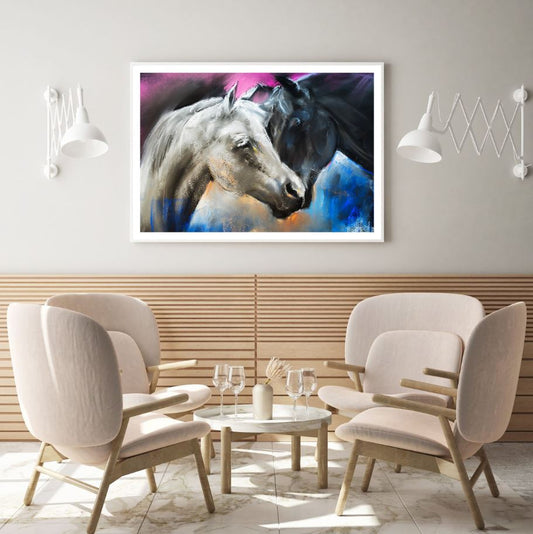Horses Portrait Watercolor Paint Home Decor Premium Quality Poster Print Choose Your Sizes