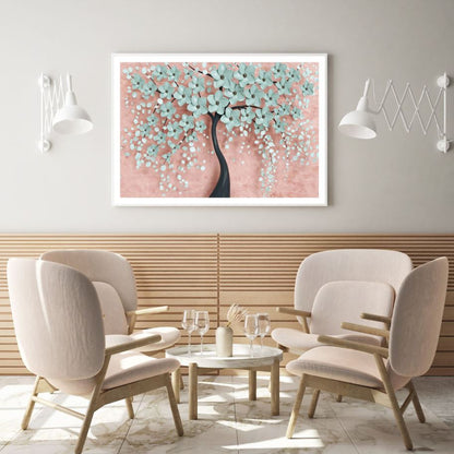 Blue Flower Tree 3D Design Home Decor Premium Quality Poster Print Choose Your Sizes