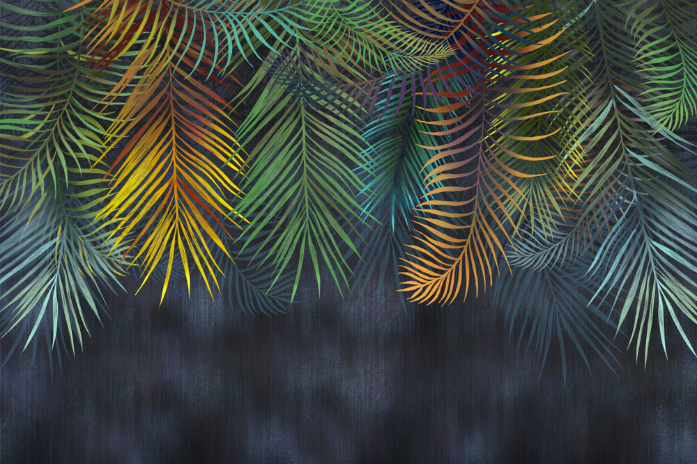 Colourful Palm Tree Leaves Print 100% Australian Made
