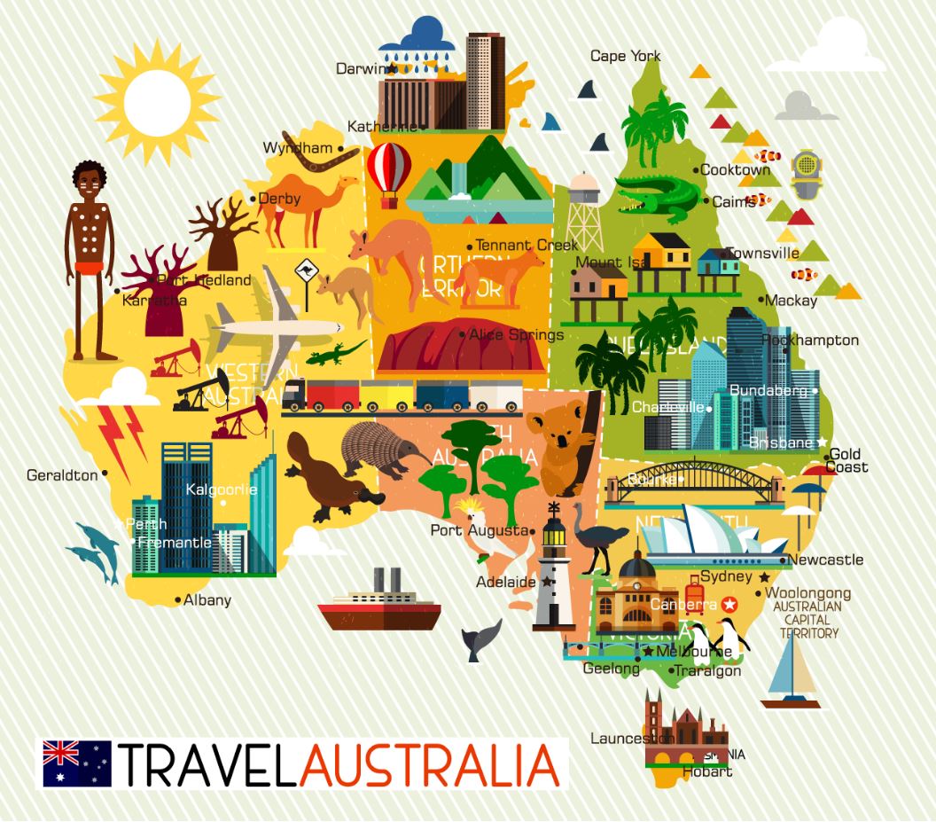 Australia Map Vector Print 100% Australian Made