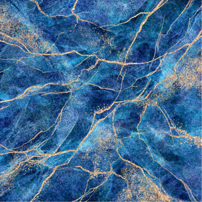 Square Canvas Gold Blue Abstract Granite Design High Quality Print 100% Australian Made