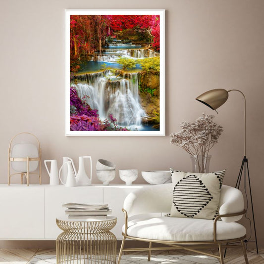 Waterfall Scenery Photograph Home Decor Premium Quality Poster Print Choose Your Sizes