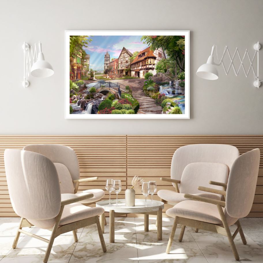 Village Digital Art Design Home Decor Premium Quality Poster Print Choose Your Sizes