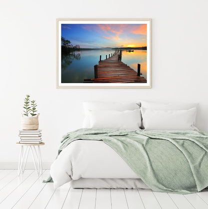 Wooden Pier Over Lake Photograph Home Decor Premium Quality Poster Print Choose Your Sizes