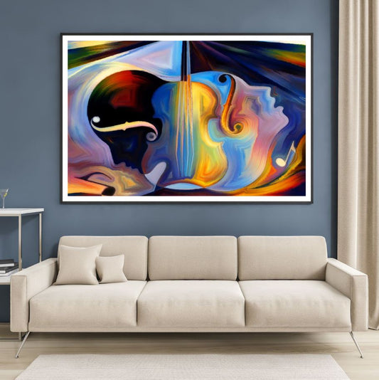 Colorful Abstract Violin Design Home Decor Premium Quality Poster Print Choose Your Sizes