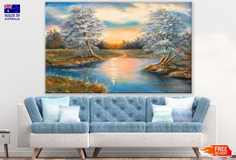 Colorful Nature View Scenery Oil Painting Print 100% Australian Made