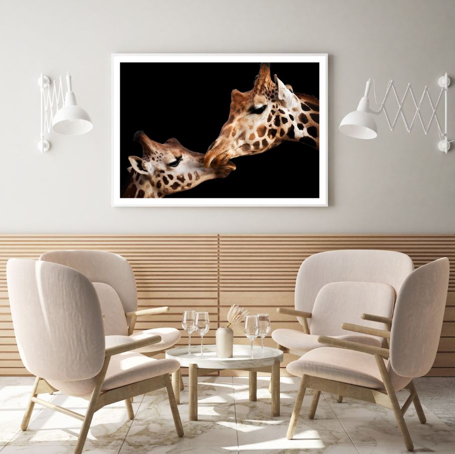 Giraffes Portrait Photograph Home Decor Premium Quality Poster Print Choose Your Sizes