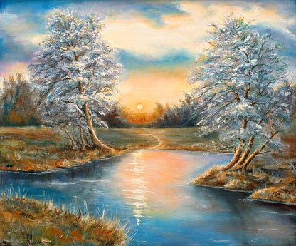 Colorful Nature View Scenery Oil Painting Print 100% Australian Made