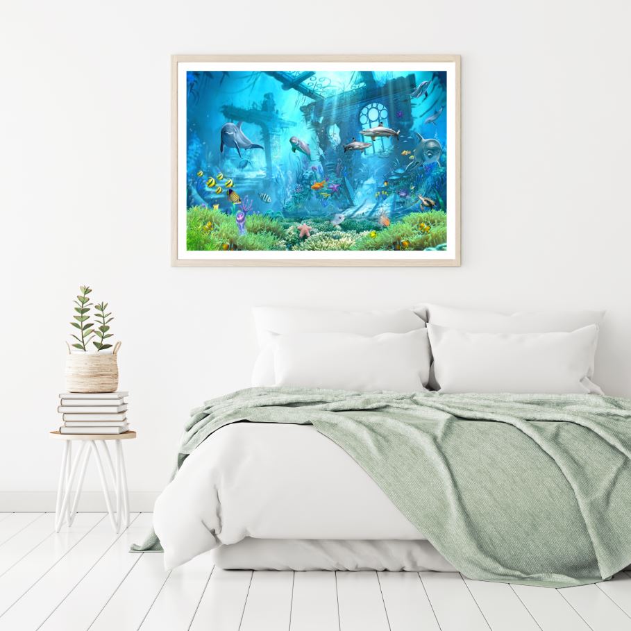 Underwater Fish Scenery View Home Decor Premium Quality Poster Print Choose Your Sizes