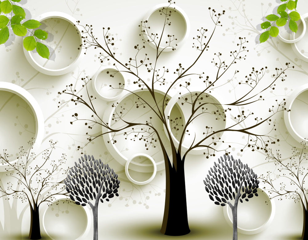 Trees & Circles 3D Design Print 100% Australian Made