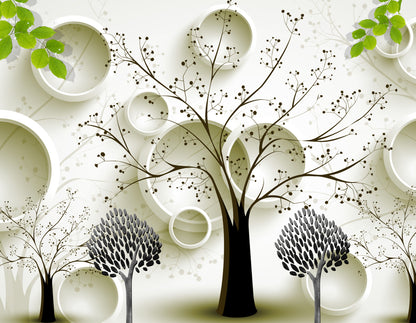 Trees & Circles 3D Design Print 100% Australian Made