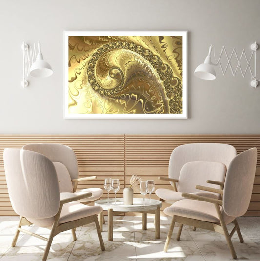 Golden Abstract Fractal Design Home Decor Premium Quality Poster Print Choose Your Sizes