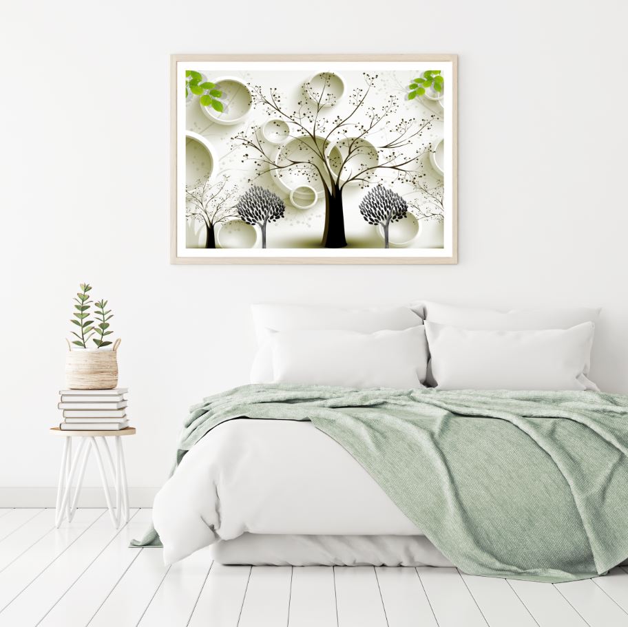 Trees & Circle 3D Design Home Decor Premium Quality Poster Print Choose Your Sizes