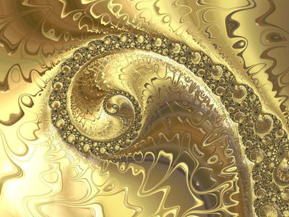 Golden Abstract Fractal Design Home Decor Premium Quality Poster Print Choose Your Sizes