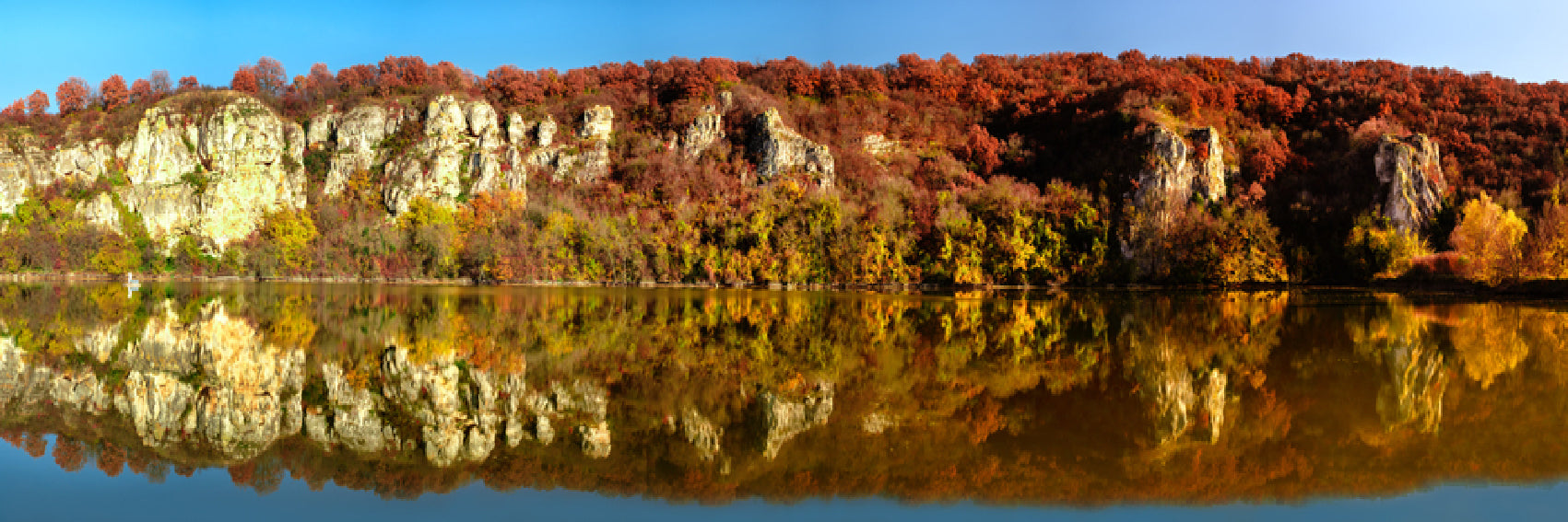 Panoramic Canvas Forest & Lake High Quality 100% Australian made wall Canvas Print ready to hang