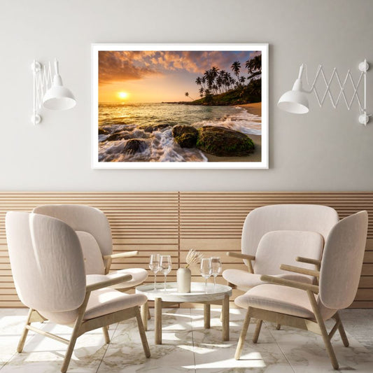 Sea Sunset Scenery Photograph Home Decor Premium Quality Poster Print Choose Your Sizes
