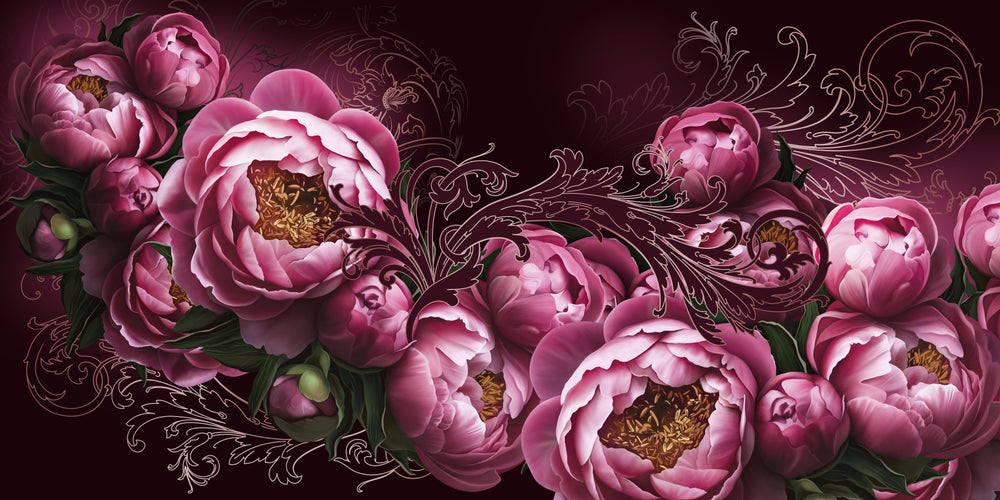 Pink Peonies Digital Painting Home Decor Premium Quality Poster Print Choose Your Sizes