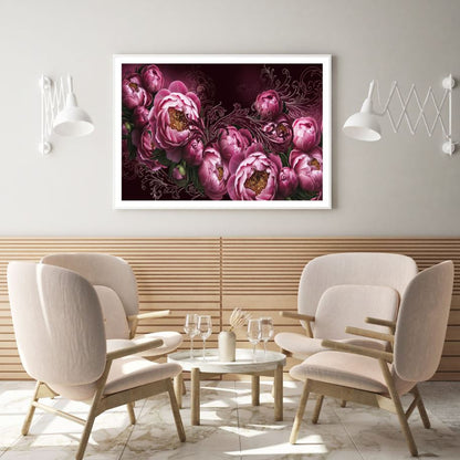 Pink Peonies Digital Painting Home Decor Premium Quality Poster Print Choose Your Sizes