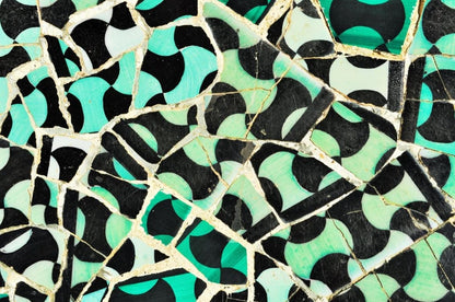 Green Blue & Black Tile Design Home Decor Premium Quality Poster Print Choose Your Sizes