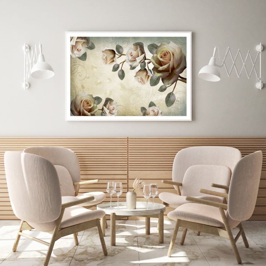 Rose Flowers Digital Art Design Home Decor Premium Quality Poster Print Choose Your Sizes
