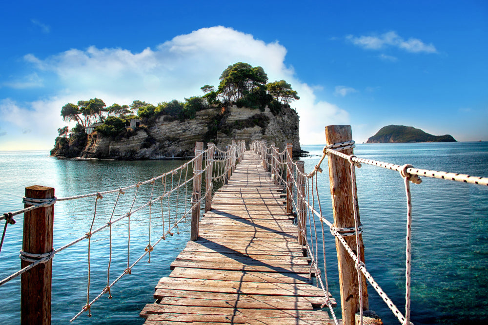 Wooden Bridge to Island Scenery Home Decor Premium Quality Poster Print Choose Your Sizes