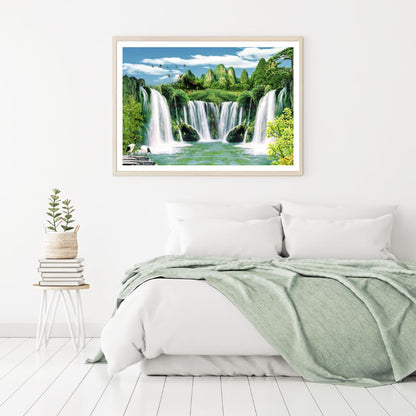 Stunning Waterfall Scenery View Home Decor Premium Quality Poster Print Choose Your Sizes