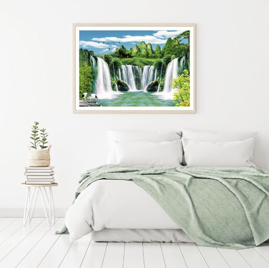 Stunning Waterfall Scenery View Home Decor Premium Quality Poster Print Choose Your Sizes