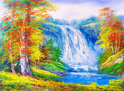 Nature with Waterfall Painting Print 100% Australian Made