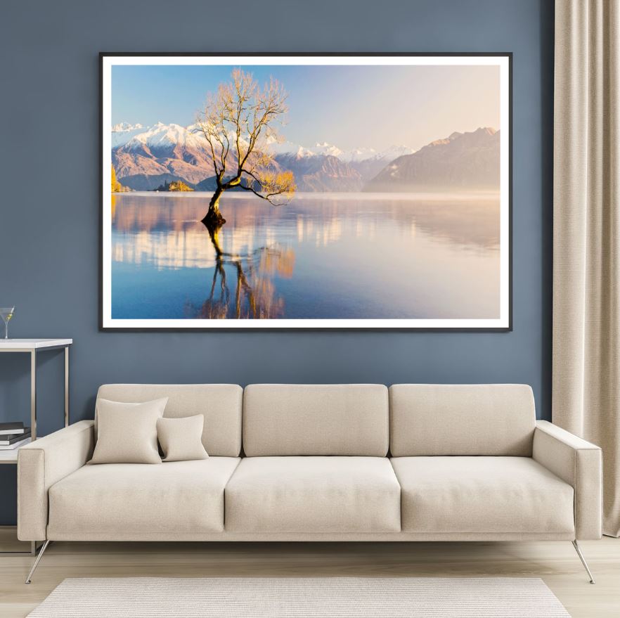 Tree in Lake Scenery Photograph Home Decor Premium Quality Poster Print Choose Your Sizes