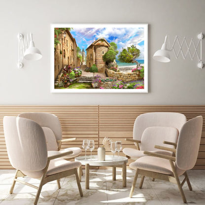 Stunning Village Digital Painting Home Decor Premium Quality Poster Print Choose Your Sizes