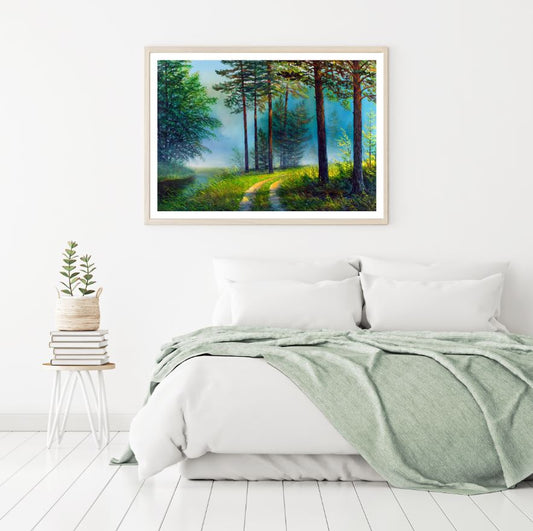 Forest Scenery Oil Painting Home Decor Premium Quality Poster Print Choose Your Sizes