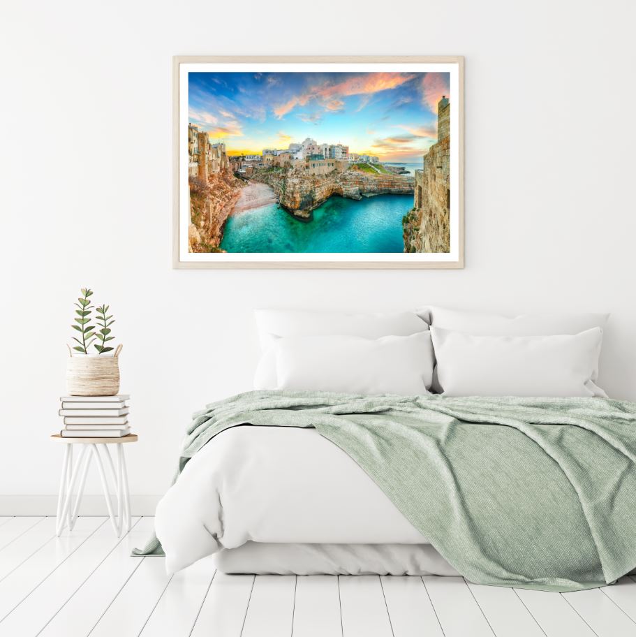 City Near Sea Scenery Photograph Home Decor Premium Quality Poster Print Choose Your Sizes