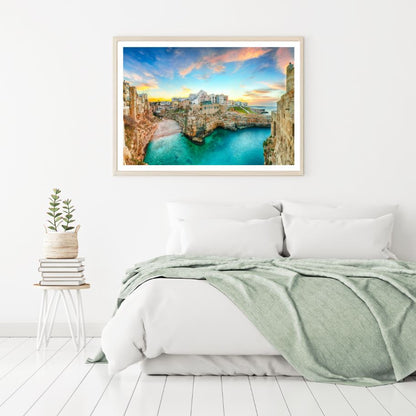 City Near Sea Scenery Photograph Home Decor Premium Quality Poster Print Choose Your Sizes