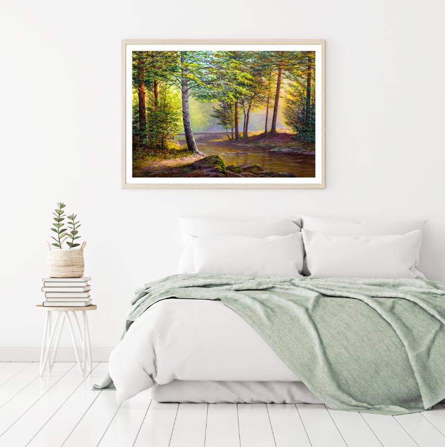Forest Scenery Oil Painting Home Decor Premium Quality Poster Print Choose Your Sizes