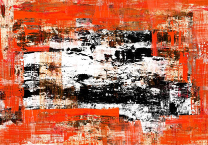 Orange & Black Abstract Painting Home Decor Premium Quality Poster Print Choose Your Sizes