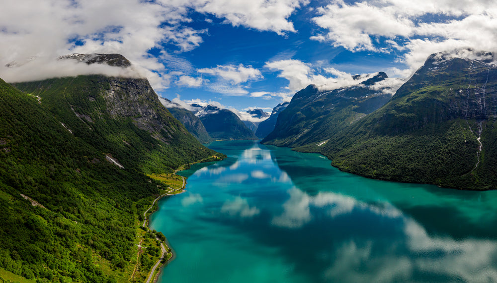 River & Mountain Scenery Photograph Home Decor Premium Quality Poster Print Choose Your Sizes