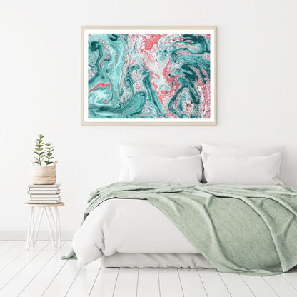 Pink & Green Abstract Design Home Decor Premium Quality Poster Print Choose Your Sizes