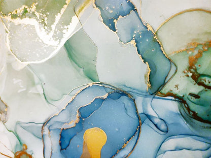 Blue Green & Gold Abstract Design Home Decor Premium Quality Poster Print Choose Your Sizes