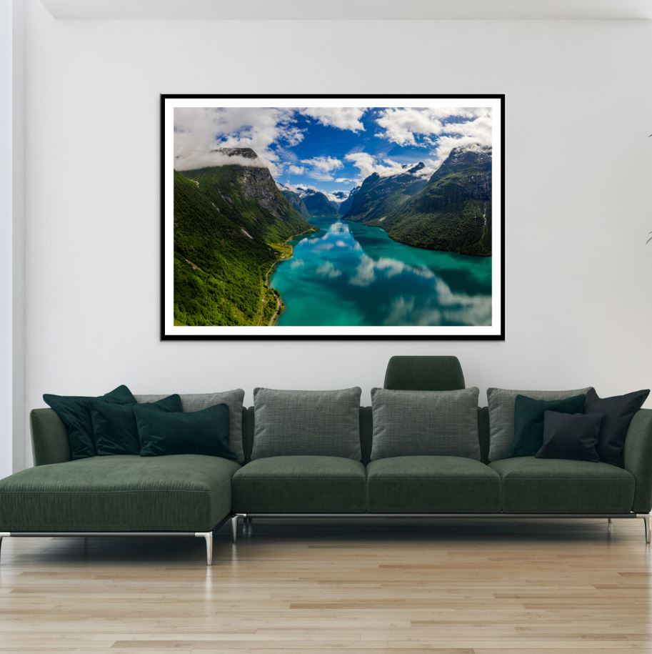 River & Mountain Scenery Photograph Home Decor Premium Quality Poster Print Choose Your Sizes