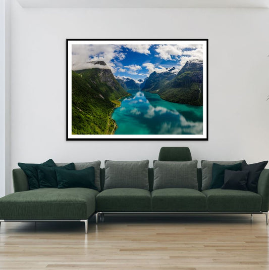 River & Mountain Scenery Photograph Home Decor Premium Quality Poster Print Choose Your Sizes