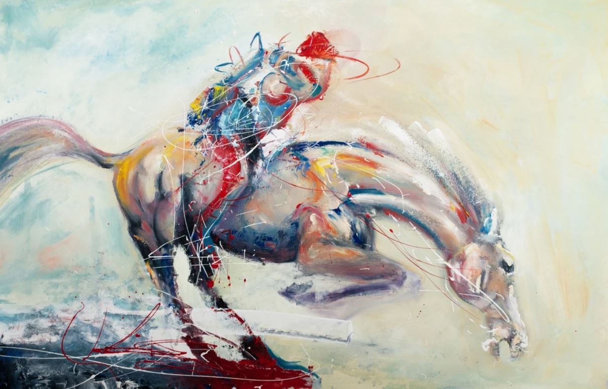 Horse & Rider Abstract Painting Home Decor Premium Quality Poster Print Choose Your Sizes
