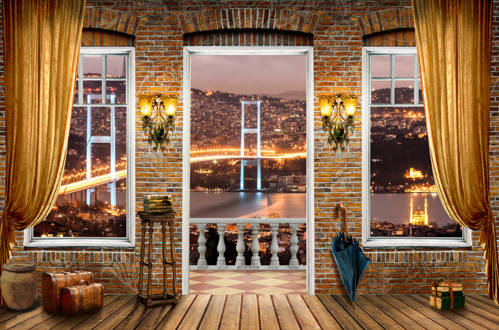 Stunning City Night Window View Scenery Photograph Home Decor Premium Quality Poster Print Choose Your Sizes