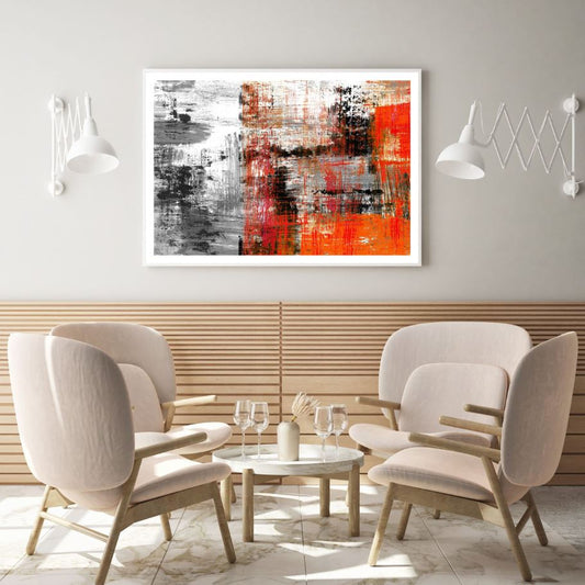Black & Orange Abstract Design Home Decor Premium Quality Poster Print Choose Your Sizes