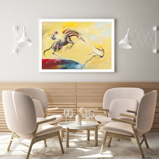 Horse & Rider Abstract Painting Home Decor Premium Quality Poster Print Choose Your Sizes