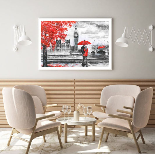 Couple & London City Watercolor Painting Home Decor Premium Quality Poster Print Choose Your Sizes