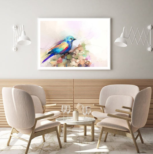 Bird on Tree Watercolor Painting Home Decor Premium Quality Poster Print Choose Your Sizes