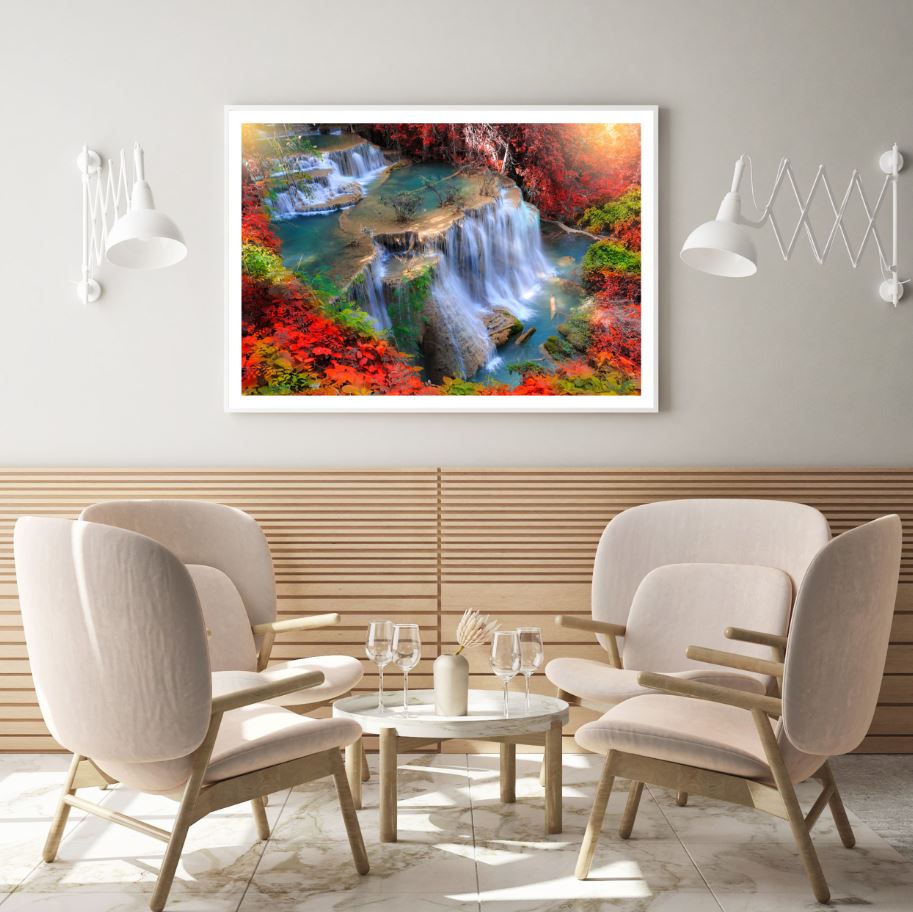 Stunning Waterfall Scenery View Photograph Home Decor Premium Quality Poster Print Choose Your Sizes