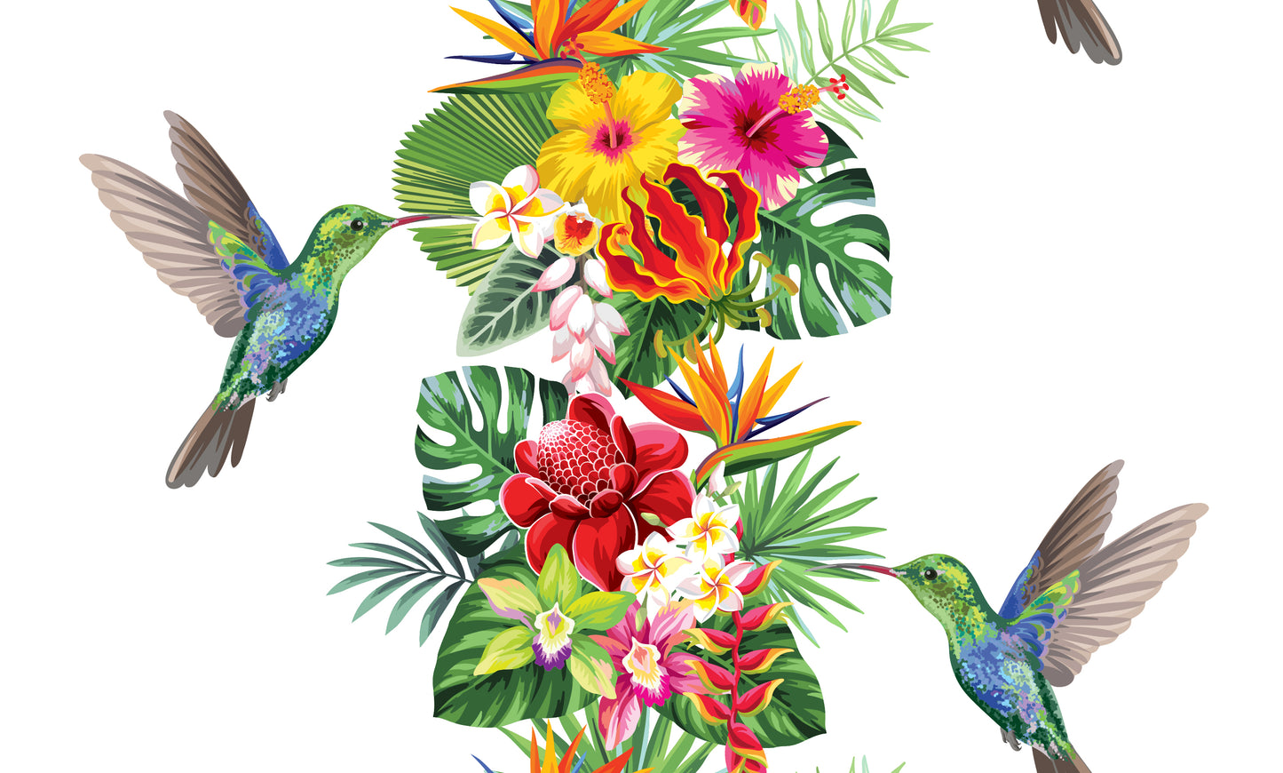 Wallpaper Murals Peel and Stick Removable Bird & Flowers Art High Quality