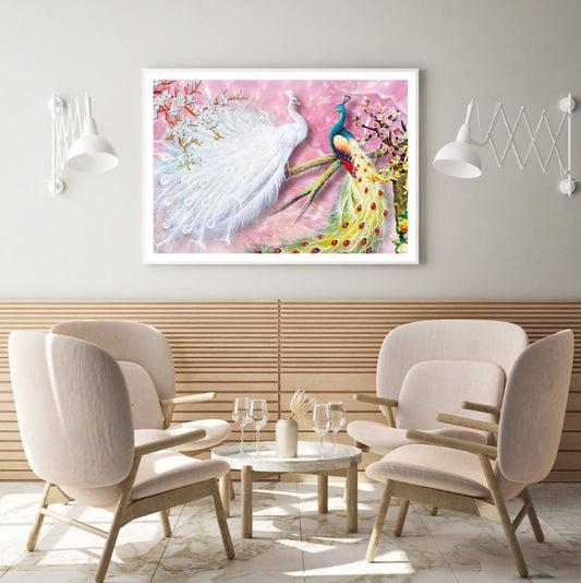 Colorful Peacocks 3D Design Home Decor Premium Quality Poster Print Choose Your Sizes