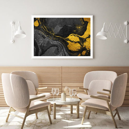 Gold & Black Abstract Design Home Decor Premium Quality Poster Print Choose Your Sizes
